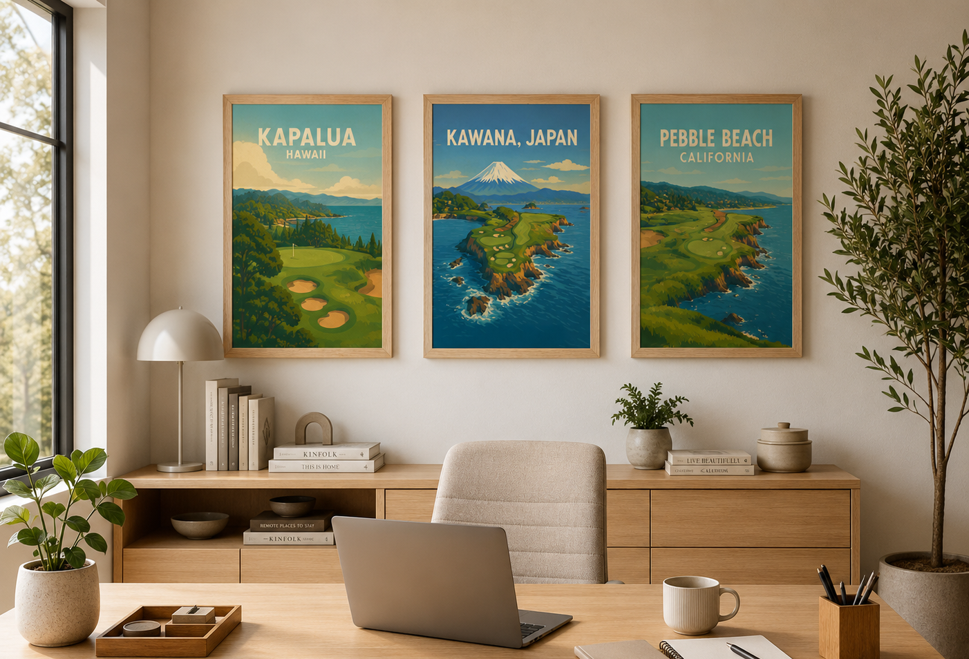 Pebble Beach California Vintage Golf Course Print – Poster, Canvas, Golf Towel, Laptop Sleeve - Golfer Paradise