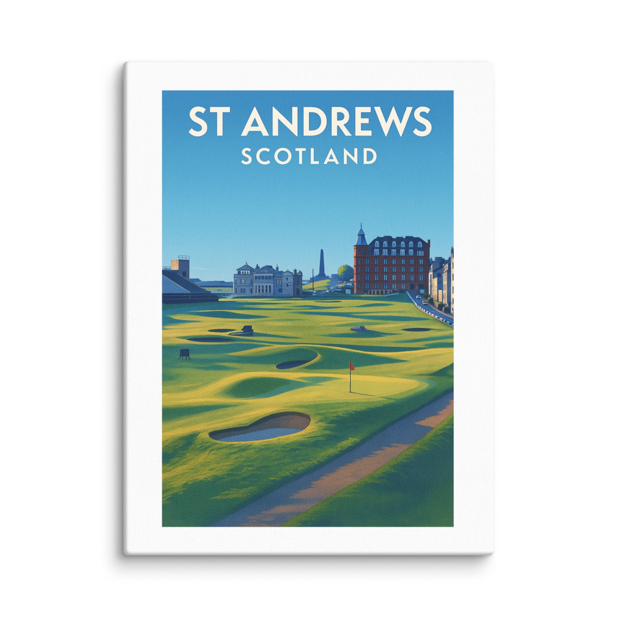 St Andrews Scotland Vintage Golf Course Print – Poster, Canvas, Golf Towel, Laptop Sleeve - Golfer Paradise