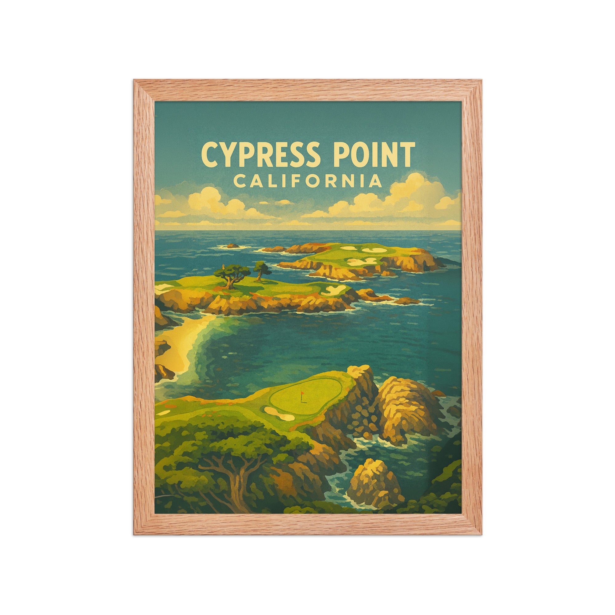Cypress Point California Vintage Golf Course Print – Poster, Canvas, Golf Towel, Laptop Sleeve - Golfer Paradise