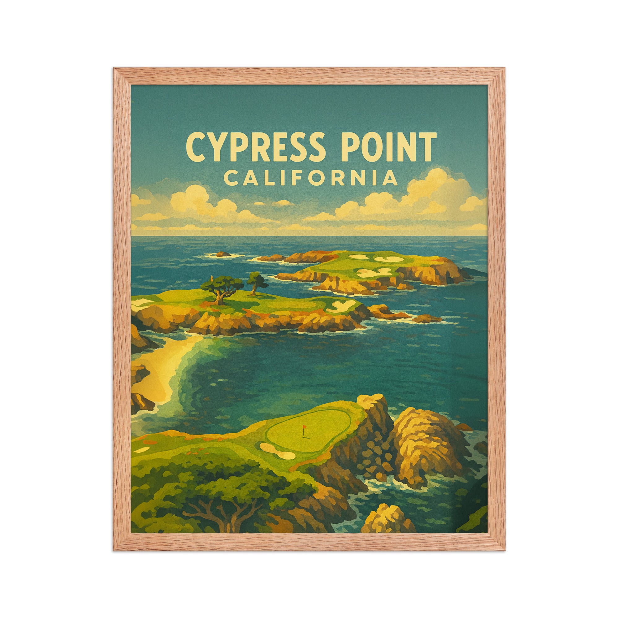 Cypress Point California Vintage Golf Course Print – Poster, Canvas, Golf Towel, Laptop Sleeve - Golfer Paradise