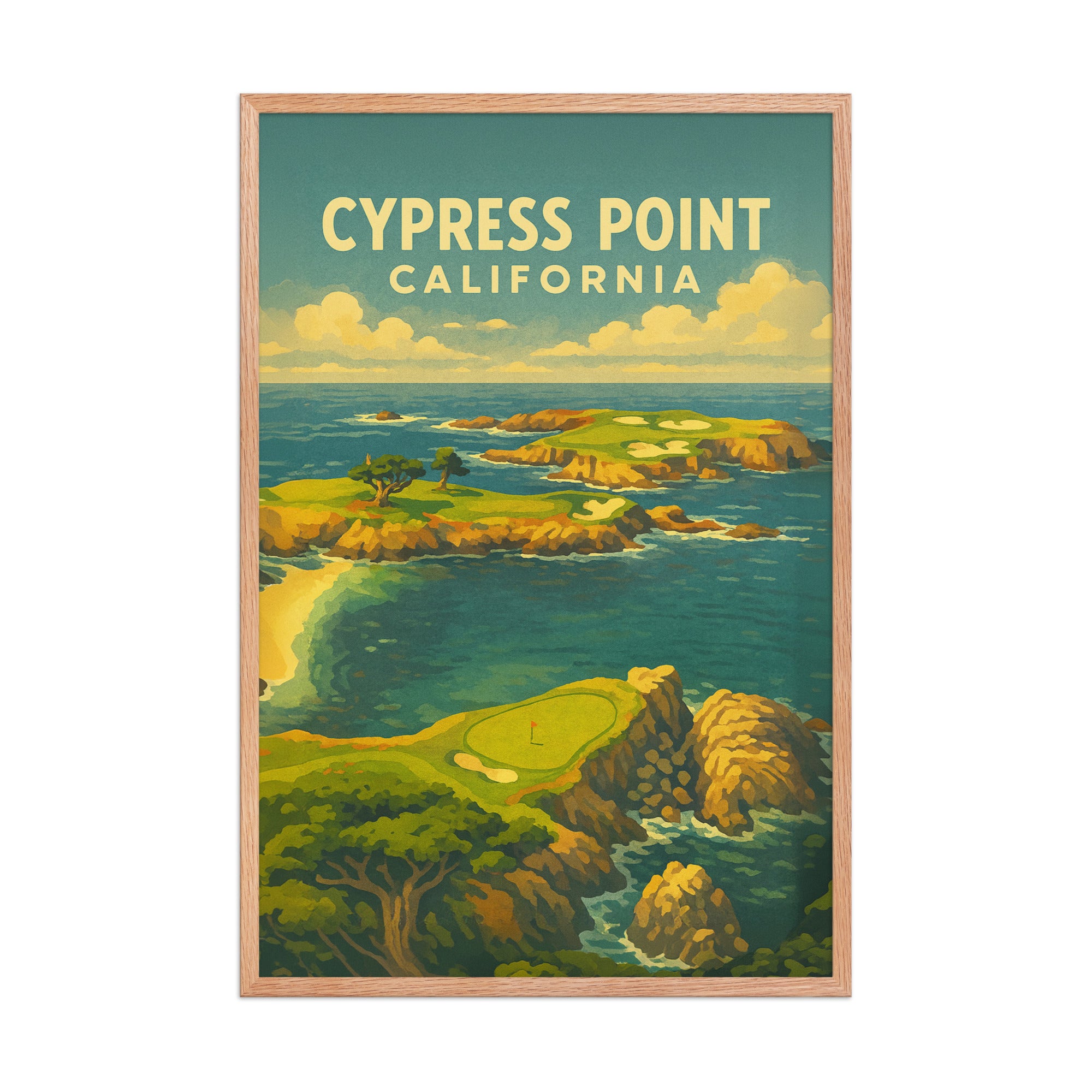 Cypress Point California Vintage Golf Course Print – Poster, Canvas, Golf Towel, Laptop Sleeve - Golfer Paradise