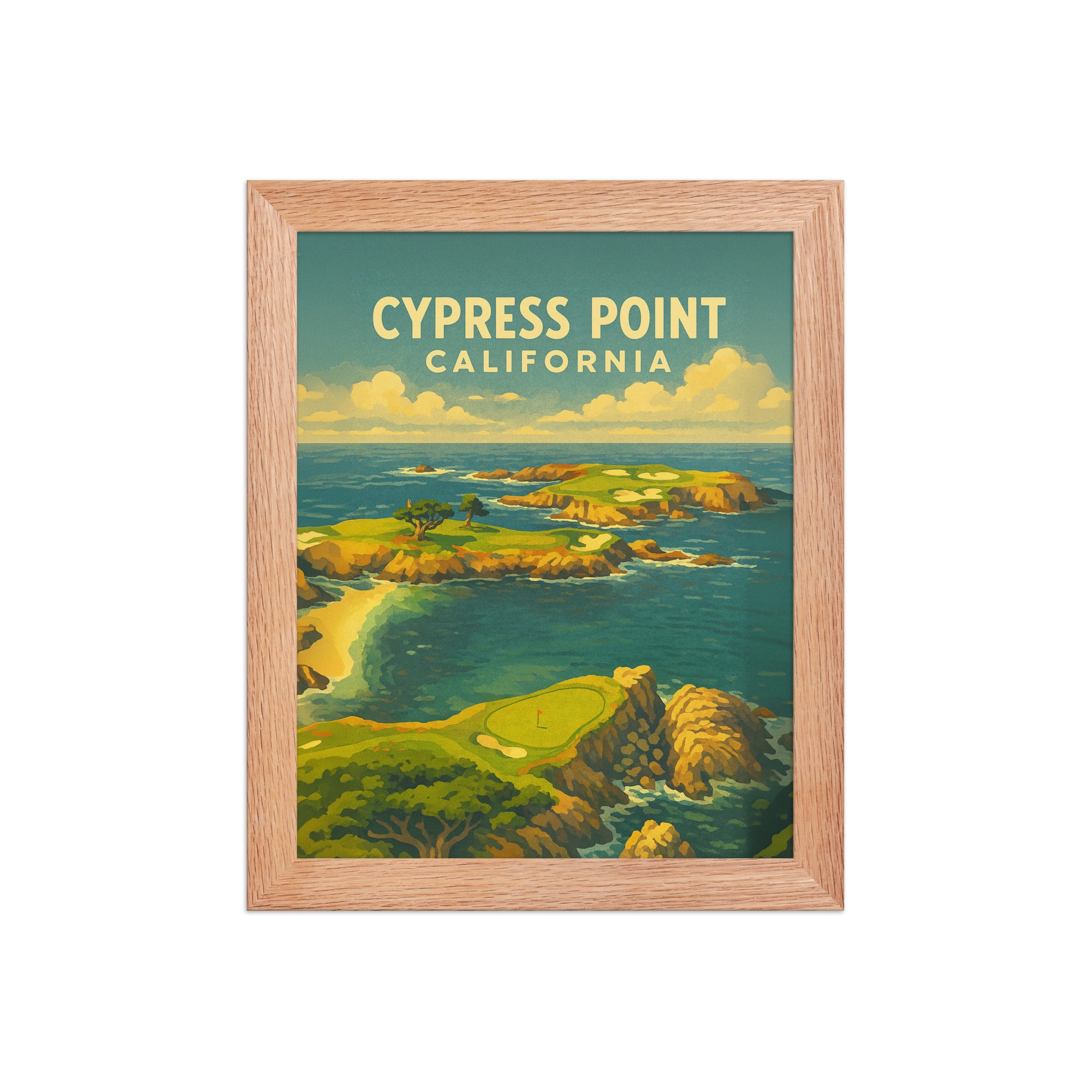 Cypress Point California Vintage Golf Course Print – Poster, Canvas, Golf Towel, Laptop Sleeve - Golfer Paradise