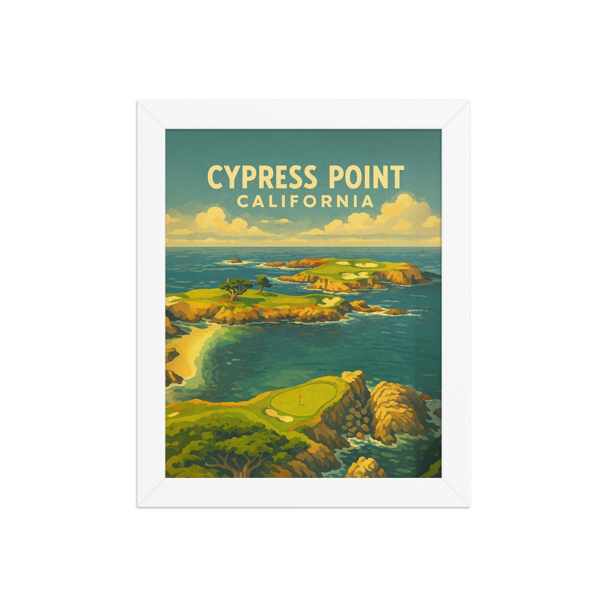 Cypress Point California Vintage Golf Course Print – Poster, Canvas, Golf Towel, Laptop Sleeve - Golfer Paradise