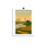Vintage golf poster of Emirates GC Dubai UAE – golf course wall art