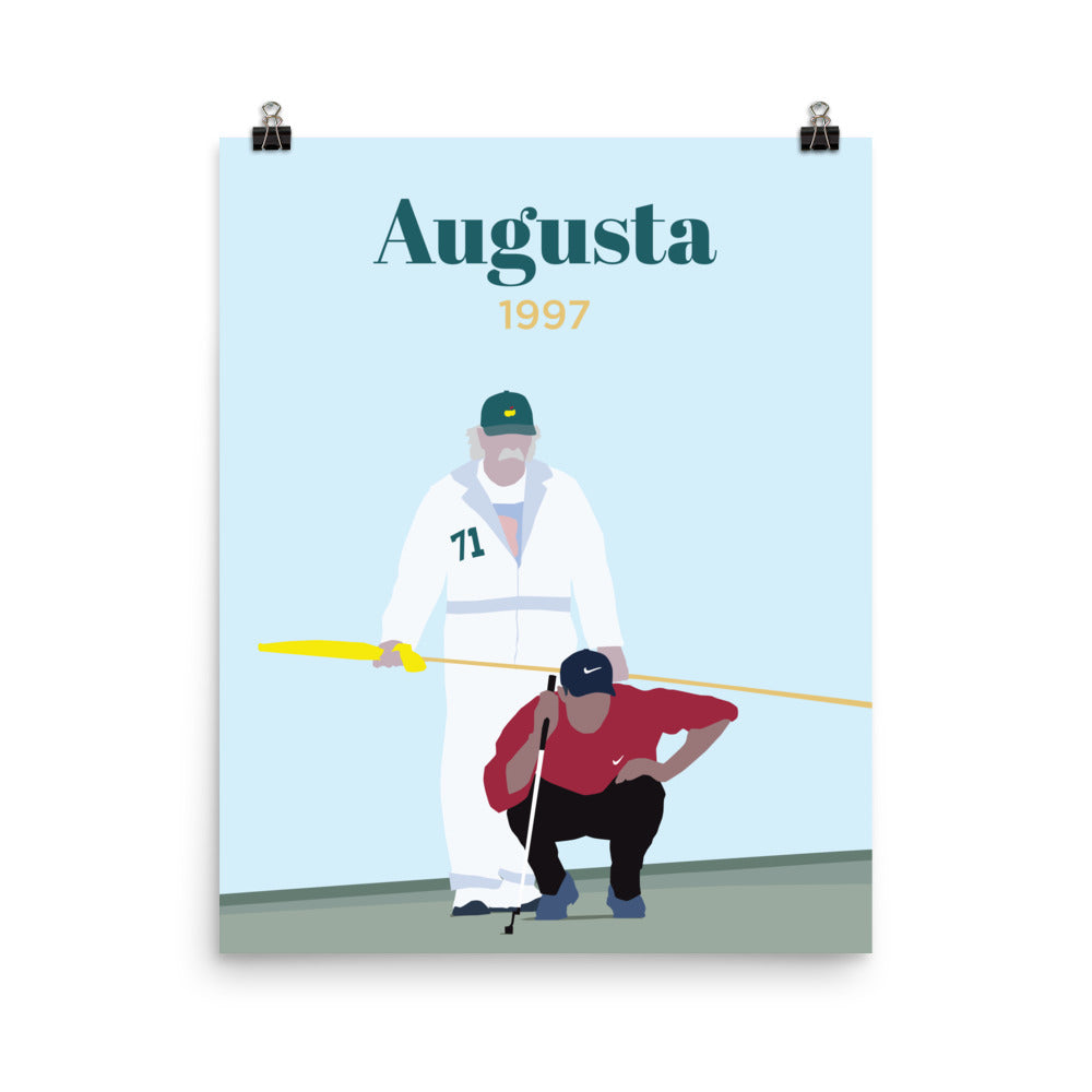 1997 Caddie Moment Print – Poster, Canvas, Golf Towel, Laptop Sleeve - Golfer Paradise