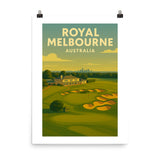 Vintage golf poster of Royal Melbourne Australia – golf course wall art