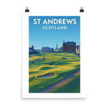 Vintage golf poster of St Andrews Scotland – golf course wall art
