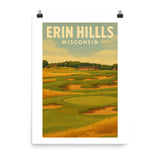 Vintage golf poster of Erin Hills Wisconsin – golf course wall art