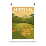 Vintage golf poster of Hirono Japan – golf course wall art