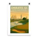 Vintage golf poster of Emirates GC Dubai UAE – golf course wall art