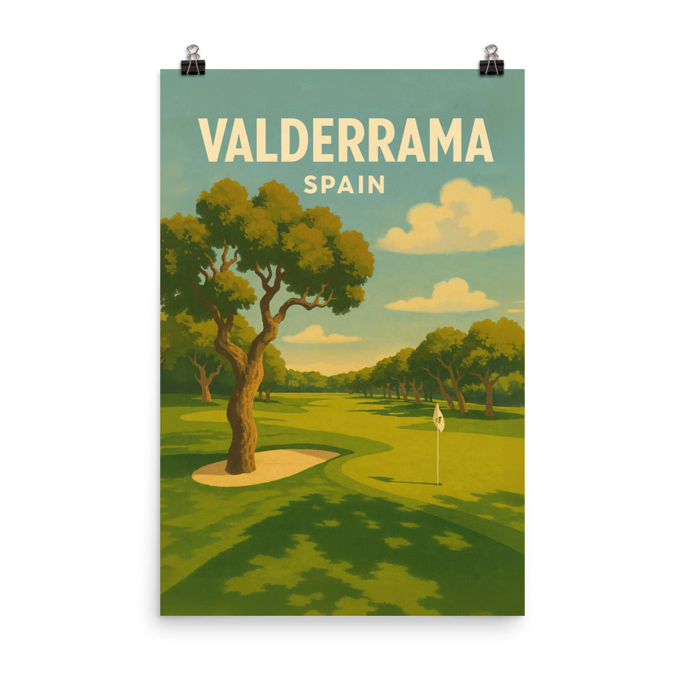 Valderrama Spain Vintage Golf Course Print – Poster, Canvas, Golf Towel, Laptop Sleeve - Golfer Paradise