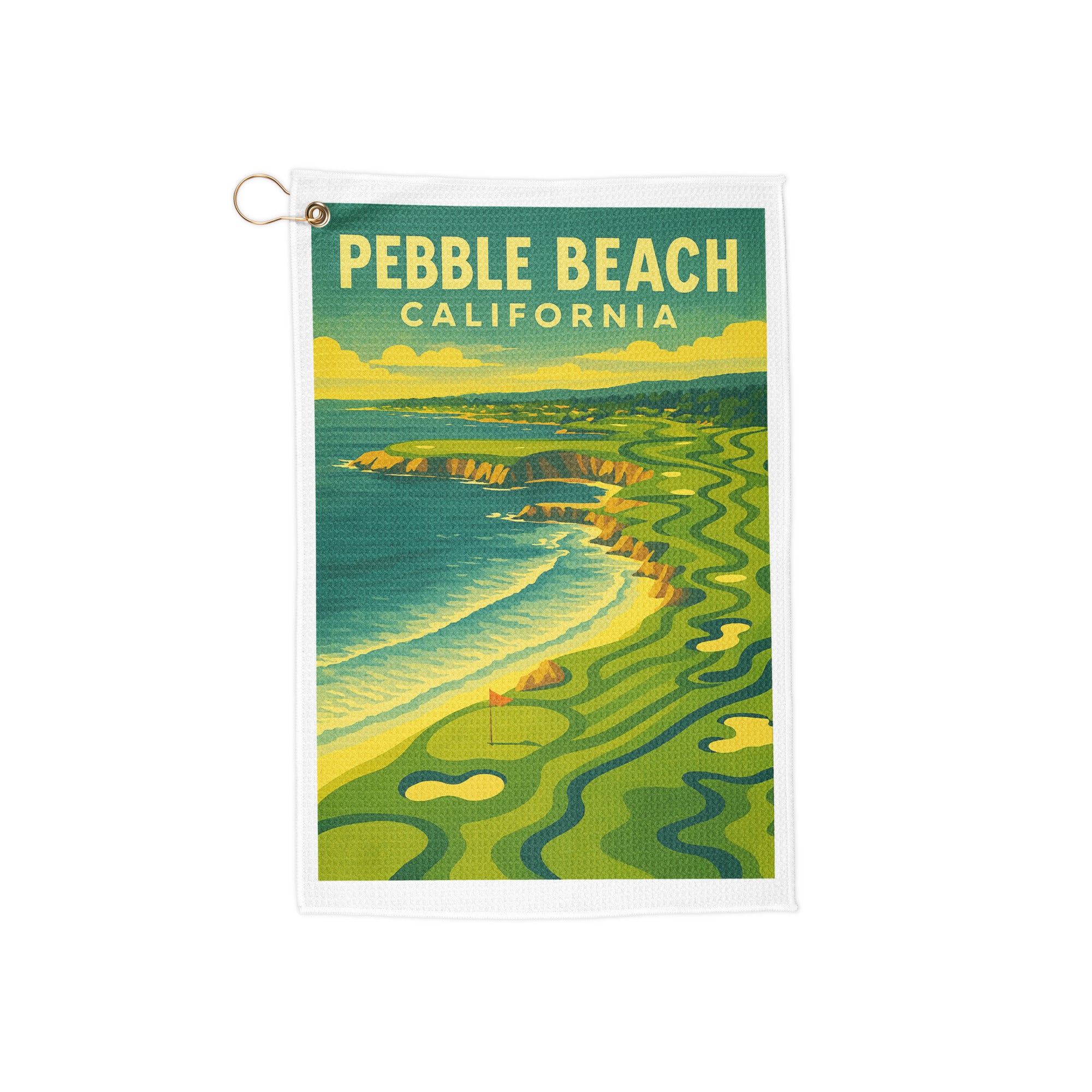 Pebble Beach California Vintage Golf Course Print – Poster, Canvas, Golf Towel, Laptop Sleeve - Golfer Paradise