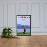Tiger 2000 Pebble Beach Framed poster - Golfer Paradise