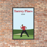 Tiger Torrey Pines 2008 Framed poster - Golfer Paradise