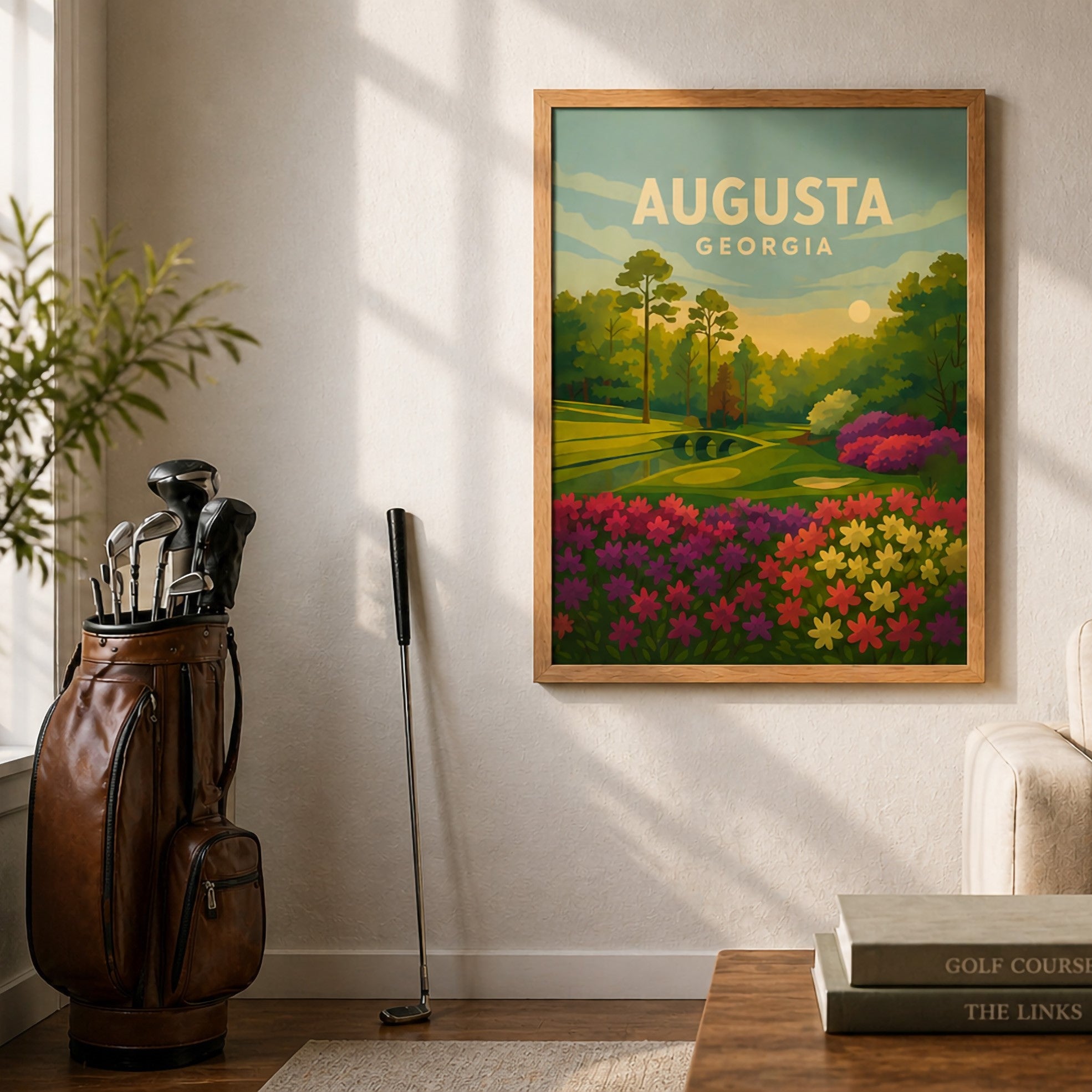 Augusta Georgia Vintage Golf Course Print – Poster, Canvas, Golf Towel, Laptop Sleeve