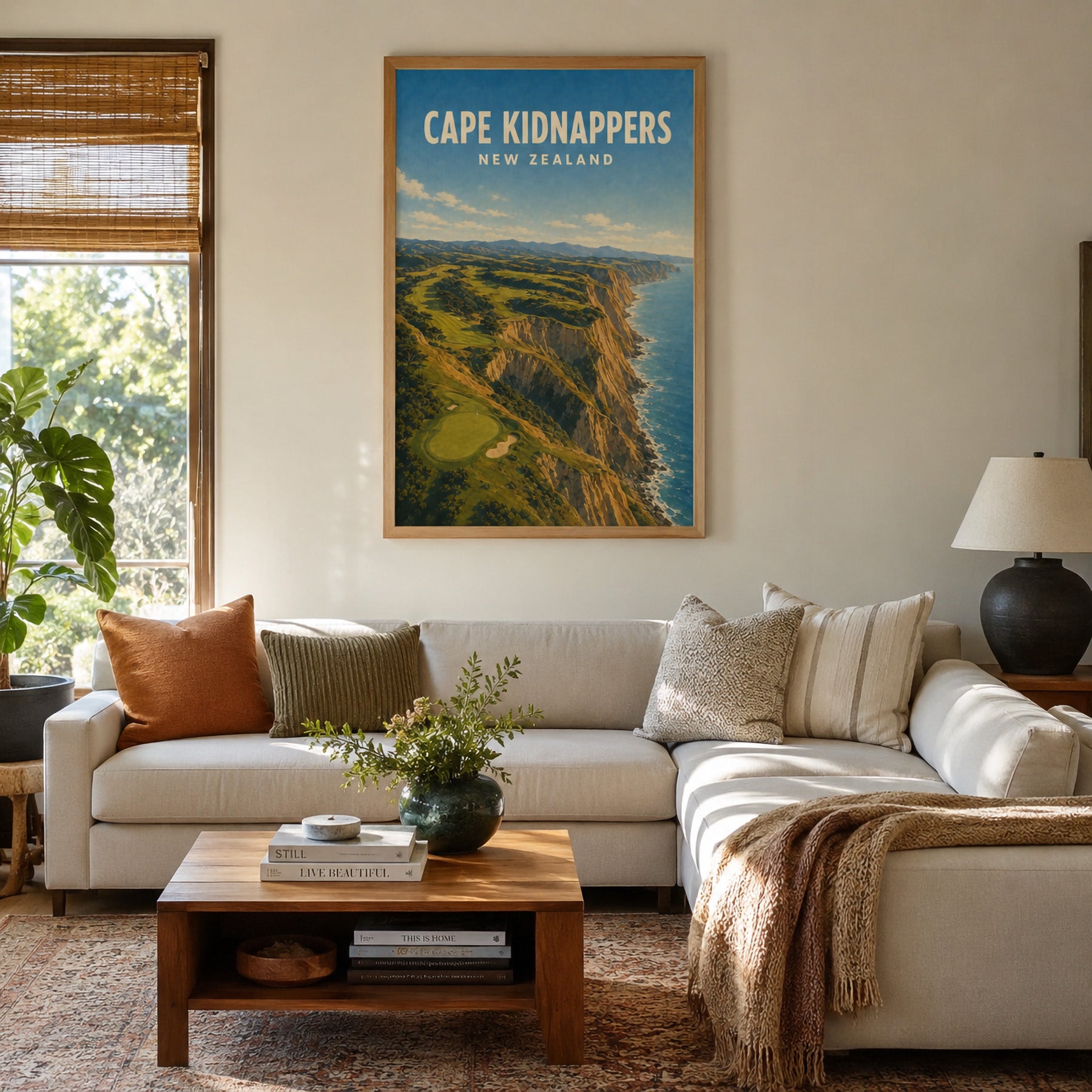 Cape Kidnappers Golf Poster – New Zealand Golf Art - Golfer Paradise