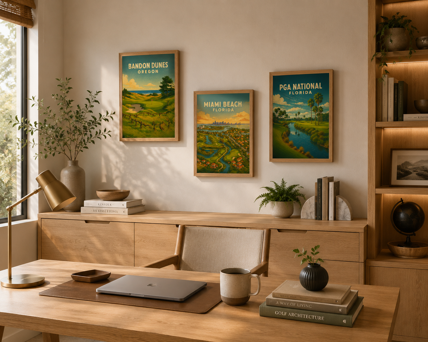 Miami Beach Florida Vintage Golf Course Print – Poster, Canvas, Golf Towel, Laptop Sleeve