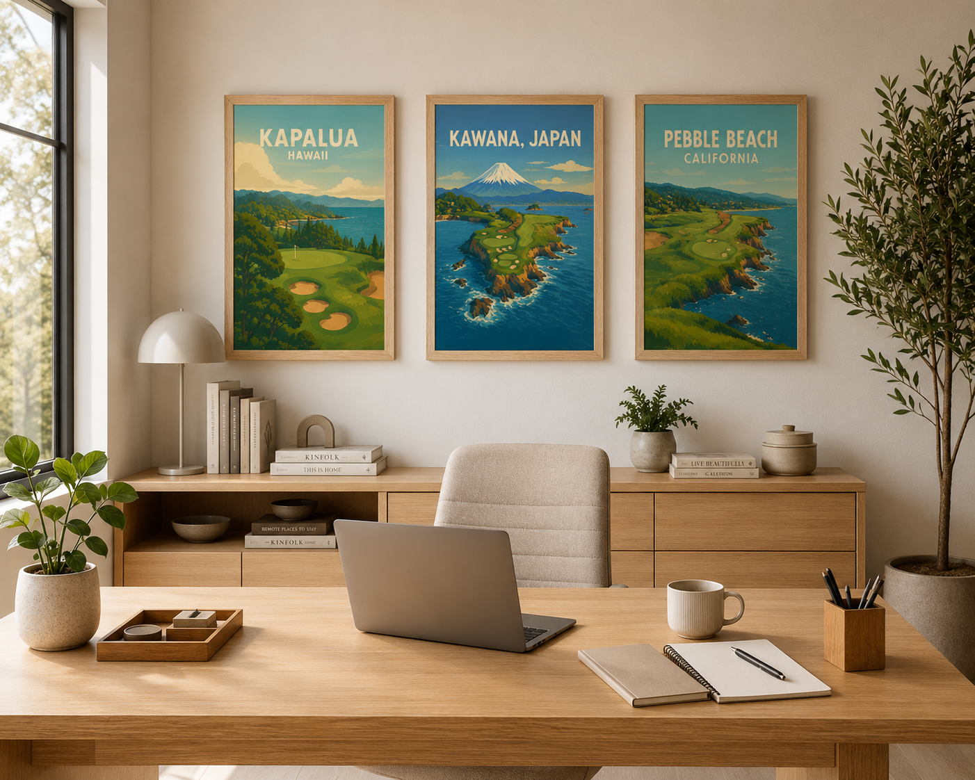Pebble Beach California II Vintage Golf Course Print – Poster, Canvas, Golf Towel, Laptop Sleeve