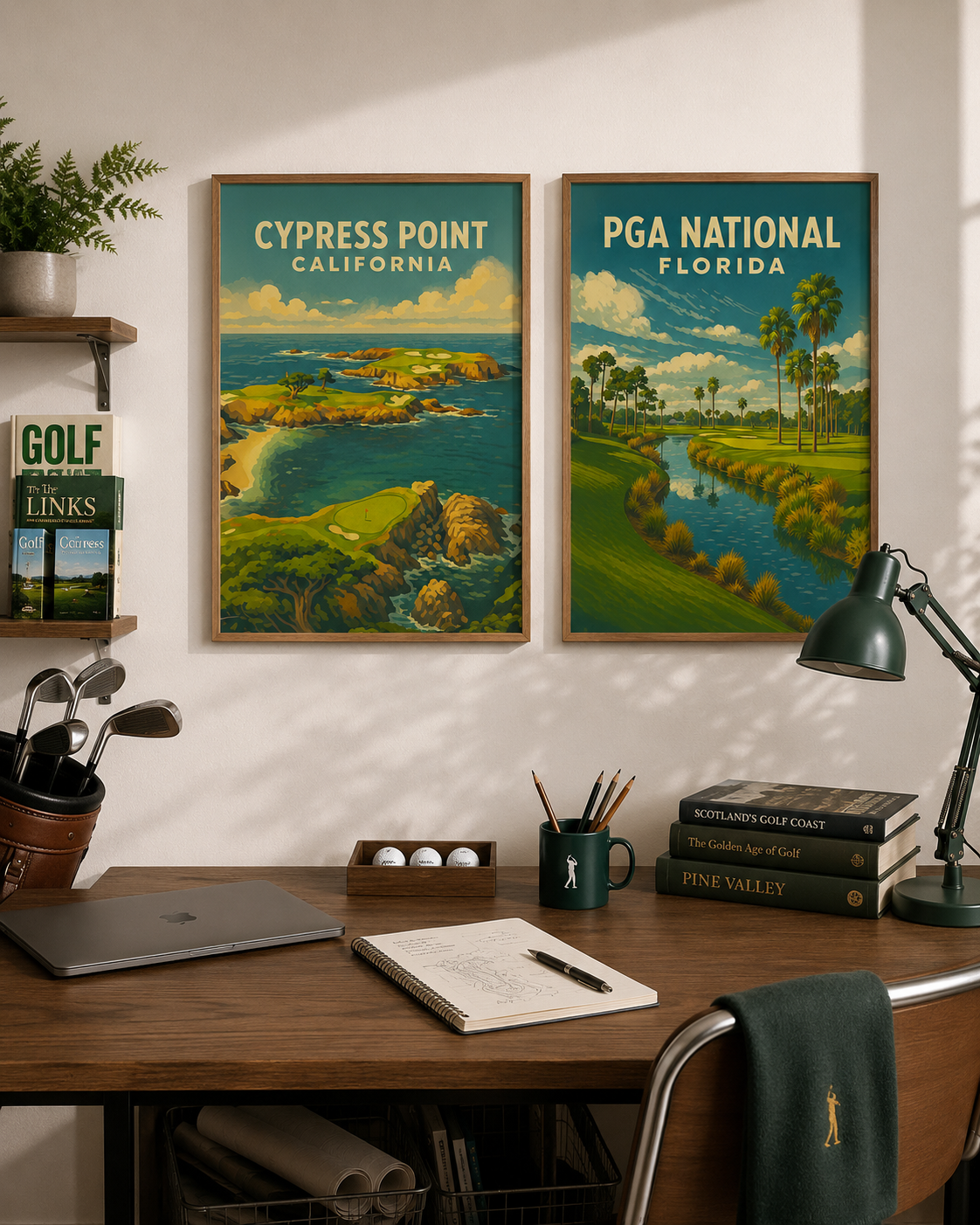 Cypress Point California Vintage Golf Course Print – Poster, Canvas, Golf Towel, Laptop Sleeve