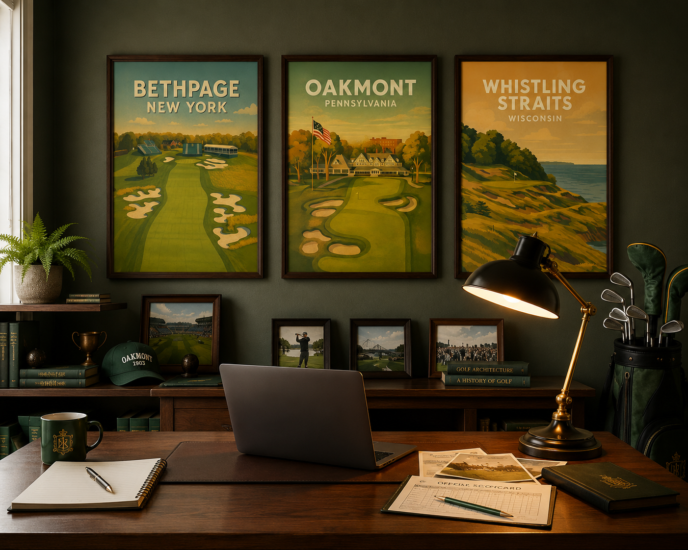 Oakmont Pennsylvania Vintage Golf Course Print – Poster, Canvas, Golf Towel, Laptop Sleeve