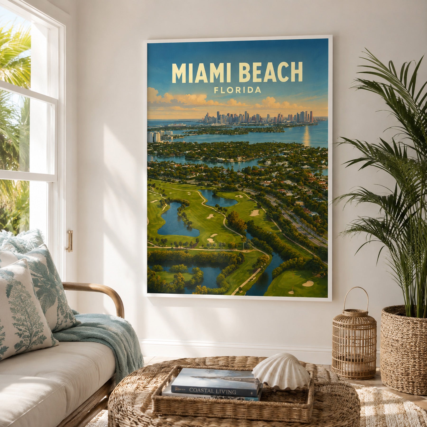 Miami Beach Golf Poster – Florida Golf Wall Art - Golfer Paradise