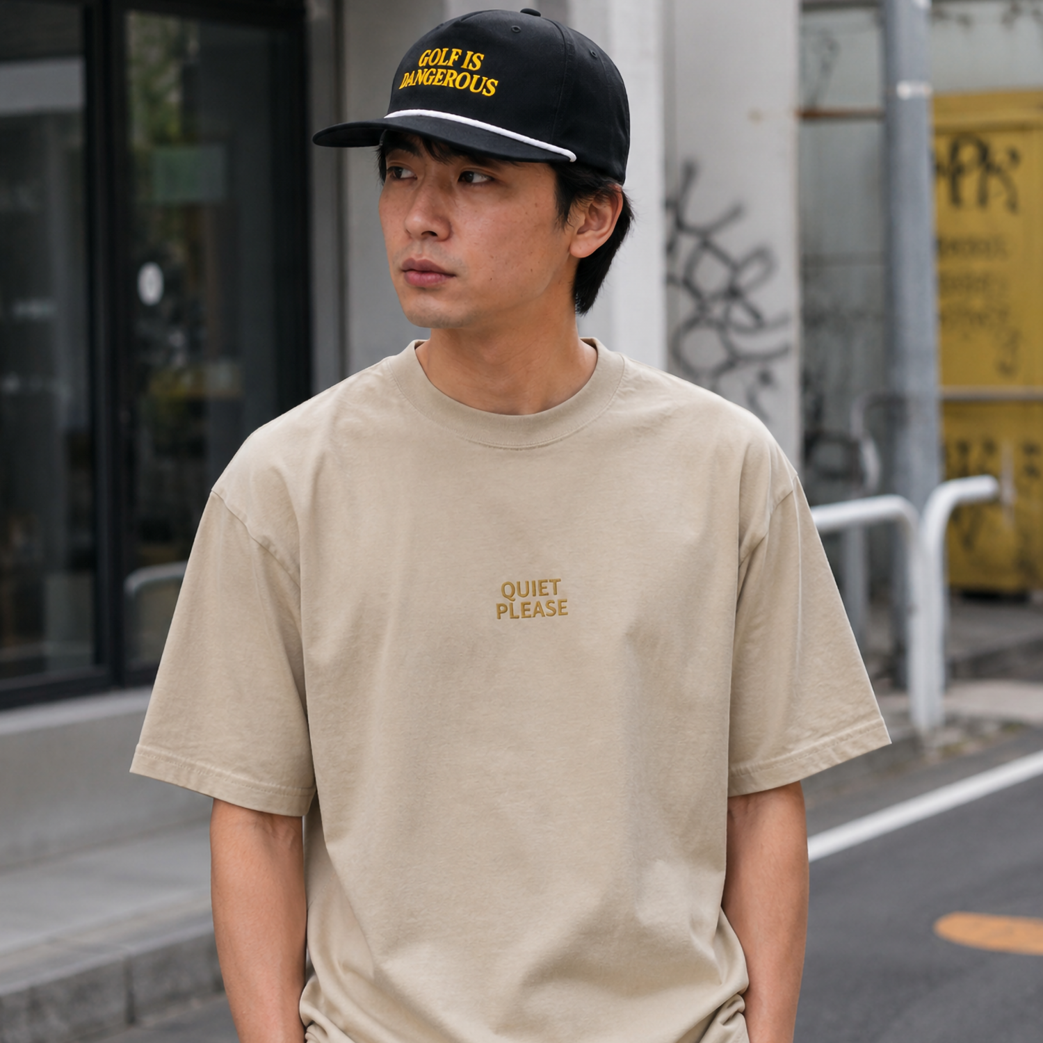 Quiet Please Embroidery - Oversized T-shirt