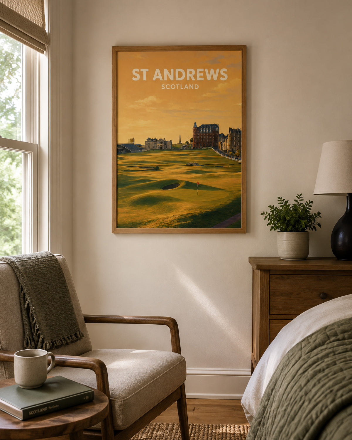 St Andrews Golf Poster – Old Course Scotland Links Golf Wall Art - Golfer Paradise
