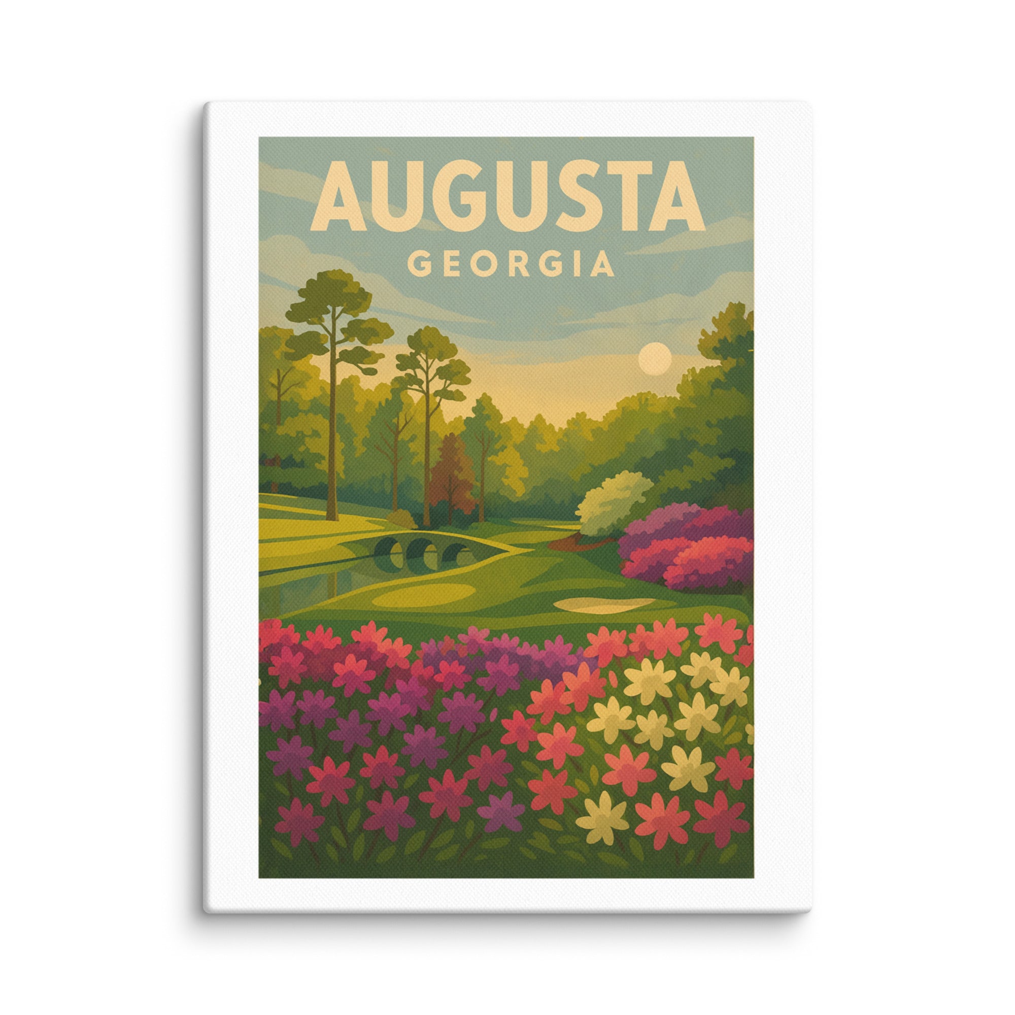 Augusta Georgia Vintage Golf Course Print – Poster, Canvas, Golf Towel, Laptop Sleeve - Golfer Paradise