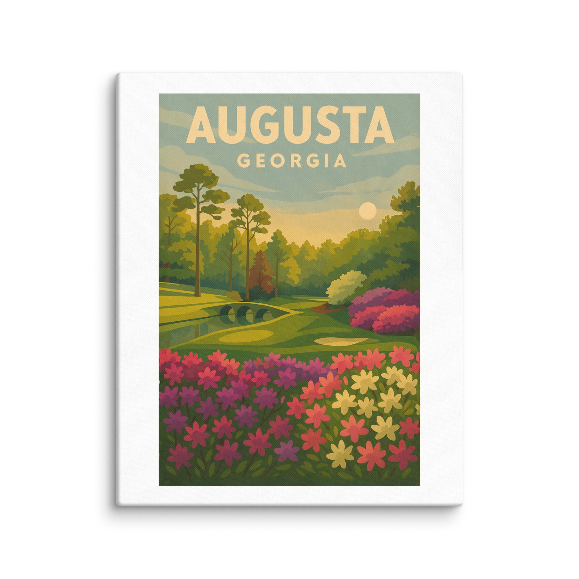 Augusta Georgia Vintage Golf Course Print – Poster, Canvas, Golf Towel, Laptop Sleeve - Golfer Paradise