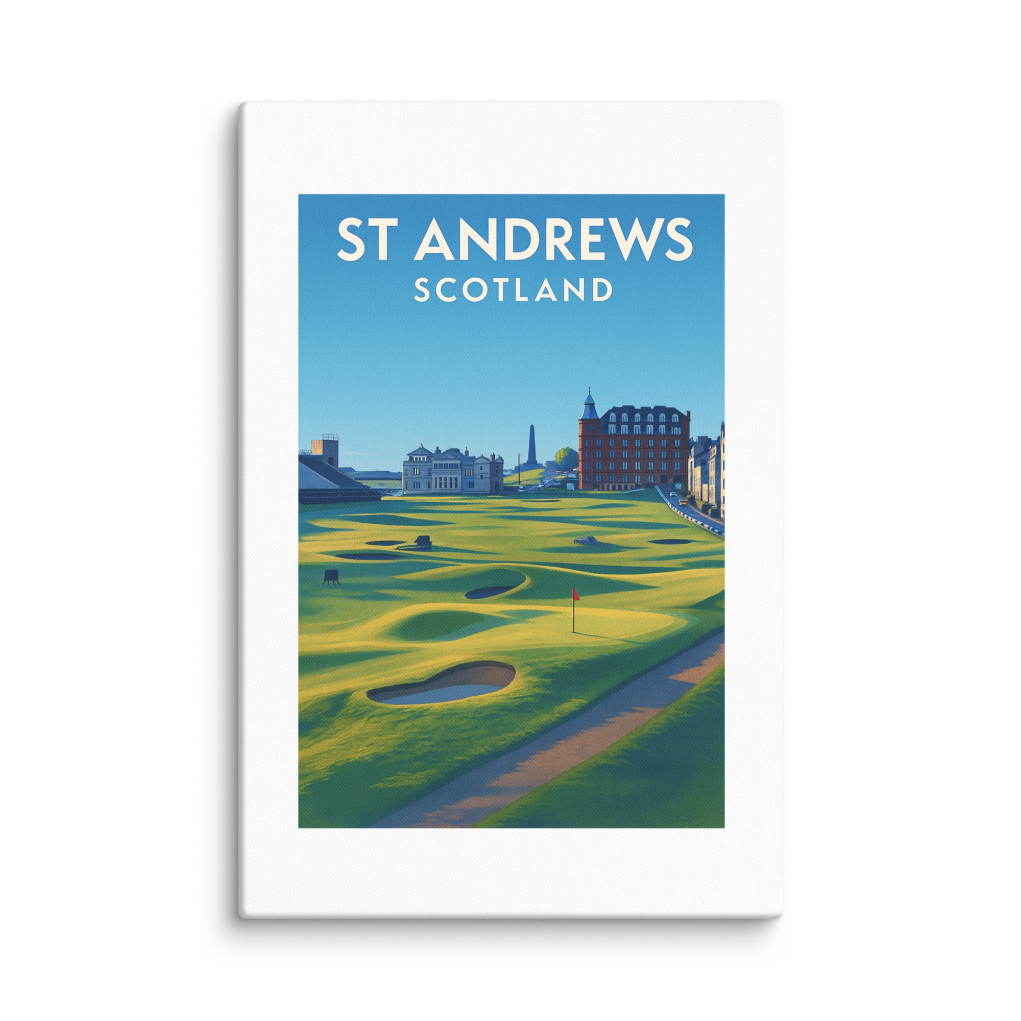 St Andrews Scotland Vintage Golf Course Print – Poster, Canvas, Golf Towel, Laptop Sleeve - Golfer Paradise