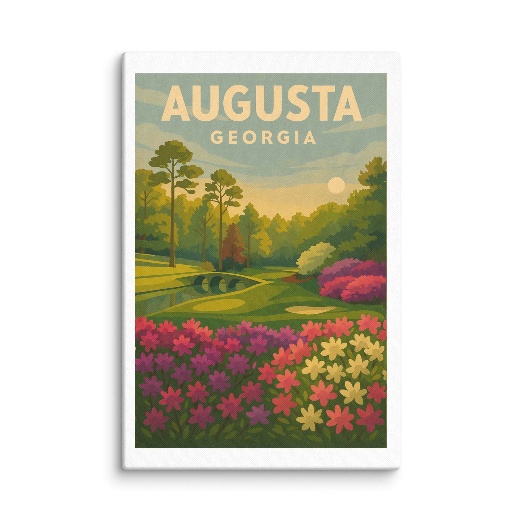 Augusta Georgia Vintage Golf Course Print – Poster, Canvas, Golf Towel, Laptop Sleeve - Golfer Paradise