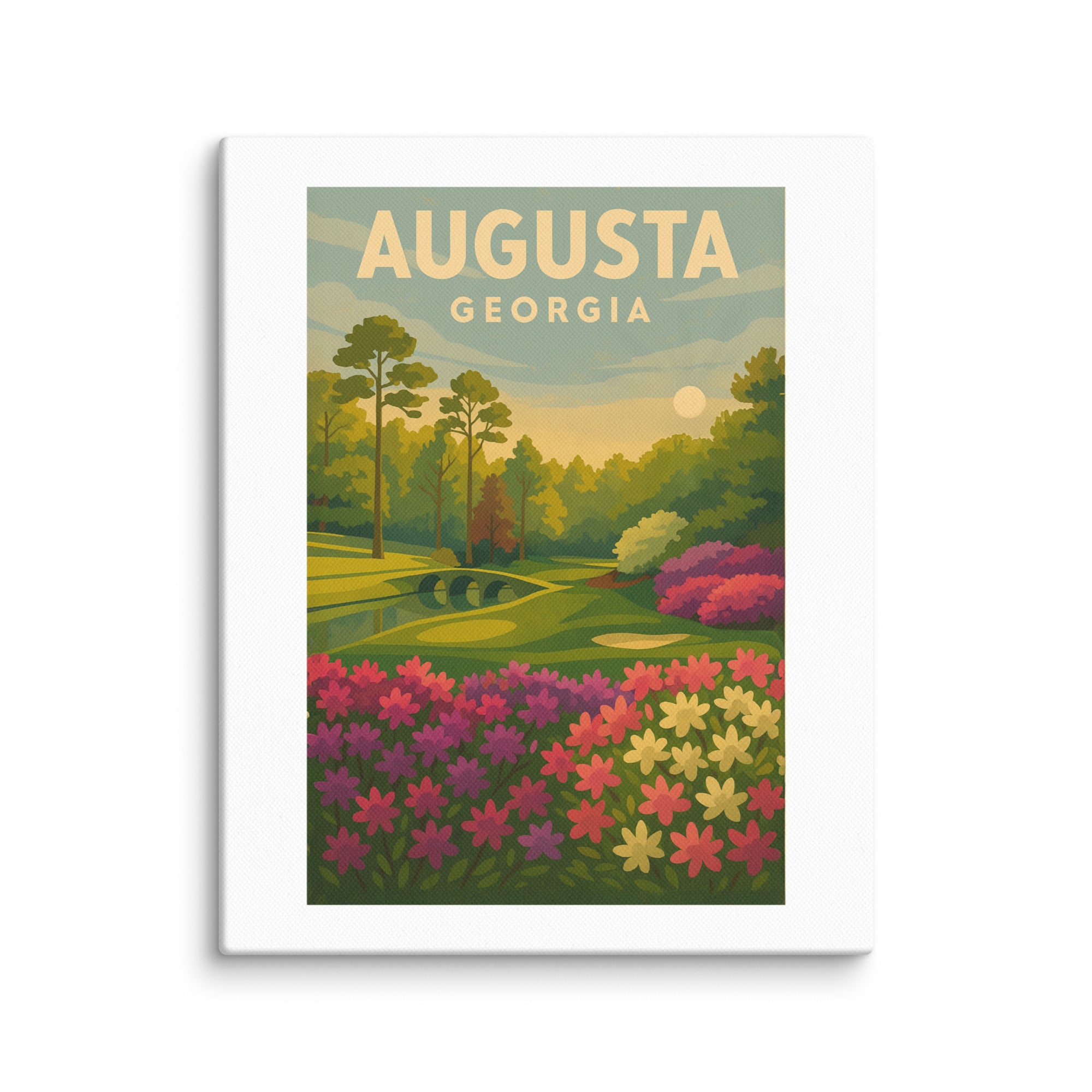 Augusta Georgia Vintage Golf Course Print – Poster, Canvas, Golf Towel, Laptop Sleeve - Golfer Paradise
