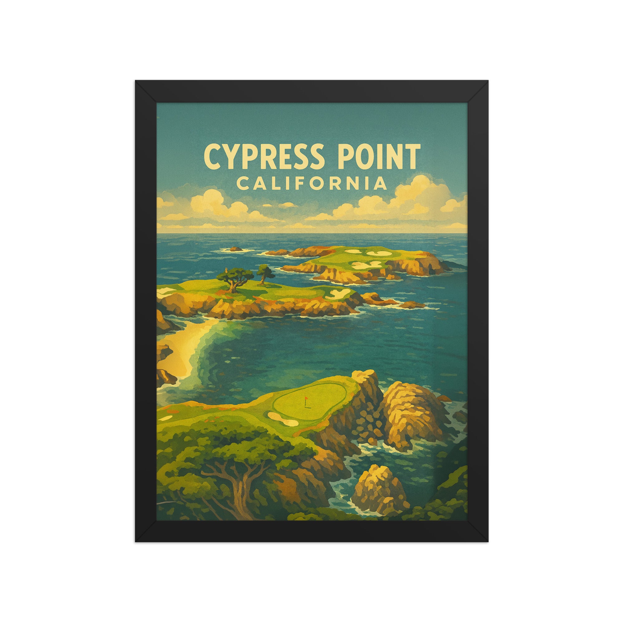 Cypress Point California Vintage Golf Course Print – Poster, Canvas, Golf Towel, Laptop Sleeve - Golfer Paradise