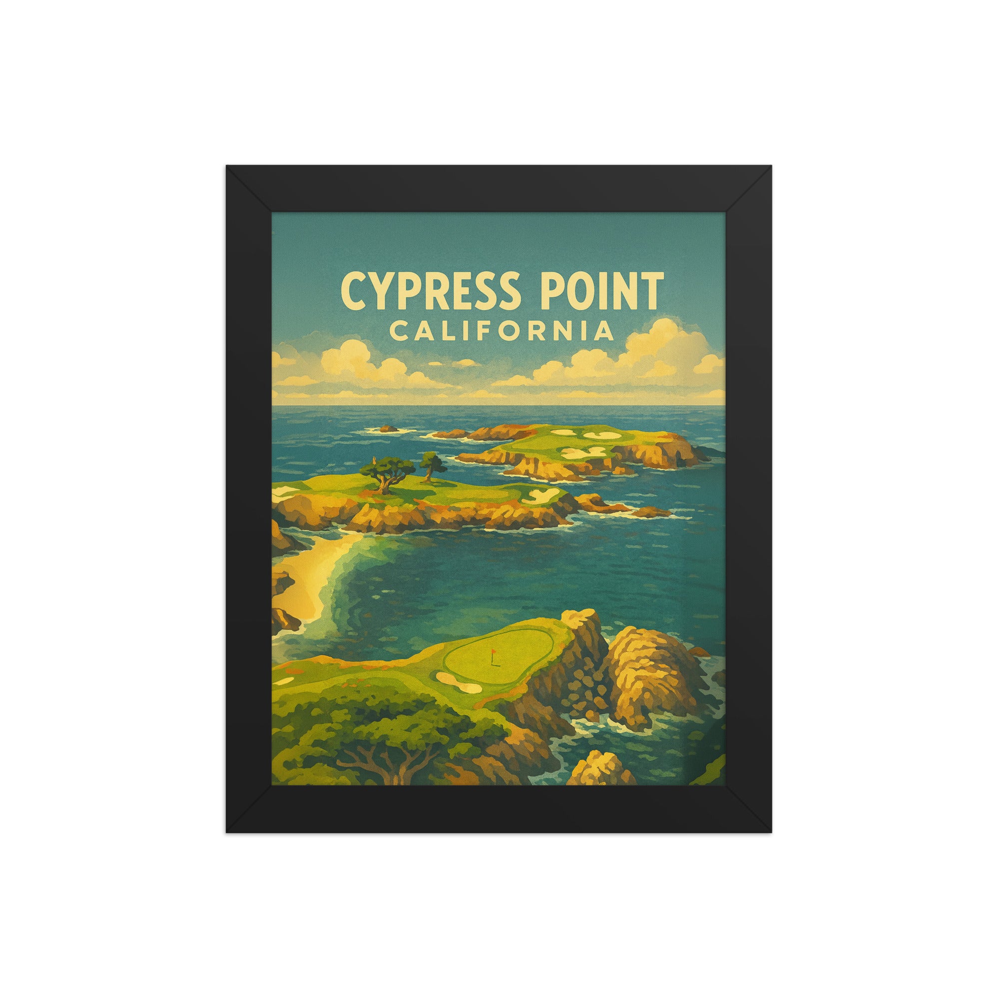 Cypress Point California Vintage Golf Course Print – Poster, Canvas, Golf Towel, Laptop Sleeve - Golfer Paradise