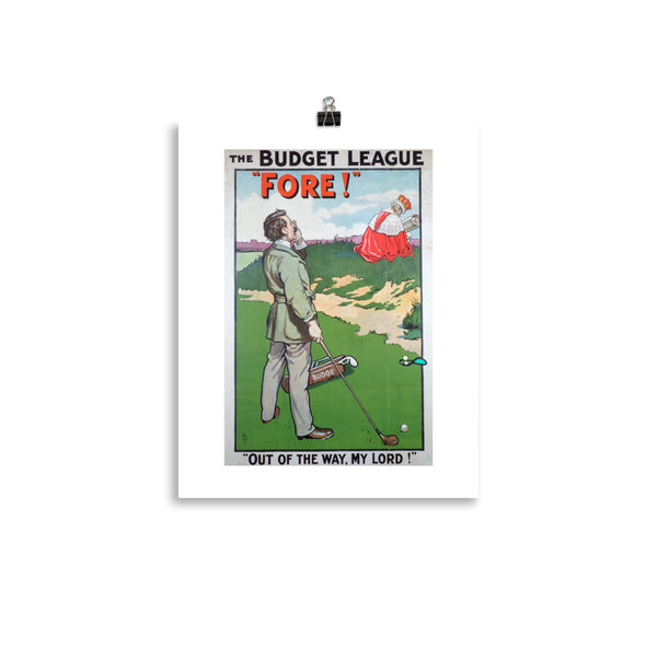 Fore Budget League Vintage Golf Poster