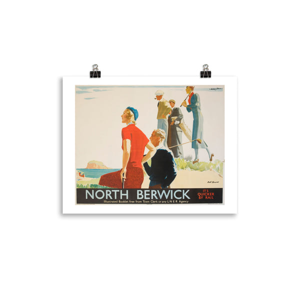 North Berwick Vintage Golf Poster