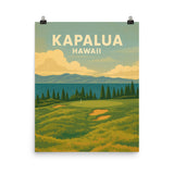 Kapalua Hawaii Vintage Golf Course Print – Poster, Canvas, Golf Towel, Laptop Sleeve - Golfer Paradise