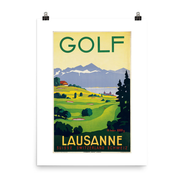 Lausanne Golf Vintage Poster
