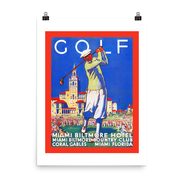 Miami Biltmore Hotel Vintage Golf Poster