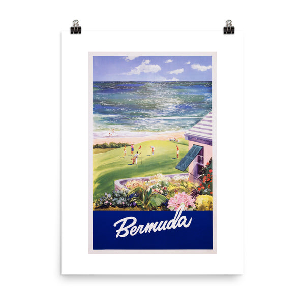 Bermuda Sea Vintage Golf Poster