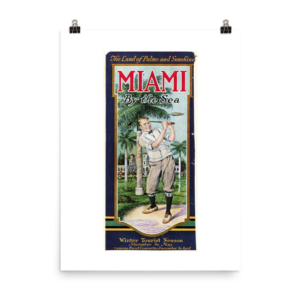 Miami By The Sea Vintage Golf Poster