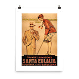 Santa Eulalia Barcelona Vintage Golf Poster