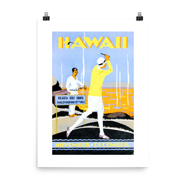 Hawaii Vintage Golf Poster