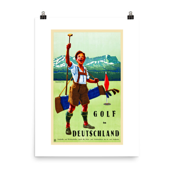 Golf in Deutschland Vintage Poster