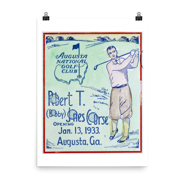 Augusta 1933 Vintage Golf Poster