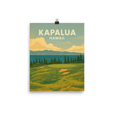 Kapalua Hawaii Vintage Golf Course Print – Poster, Canvas, Golf Towel, Laptop Sleeve - Golfer Paradise