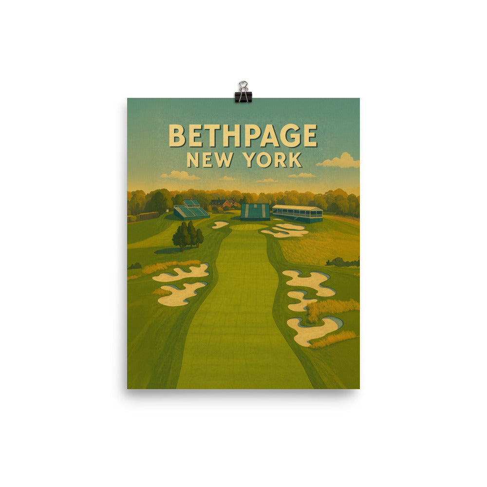 Bethpage New York Vintage Golf Course Print – Poster, Canvas, Golf Towel, Laptop Sleeve
