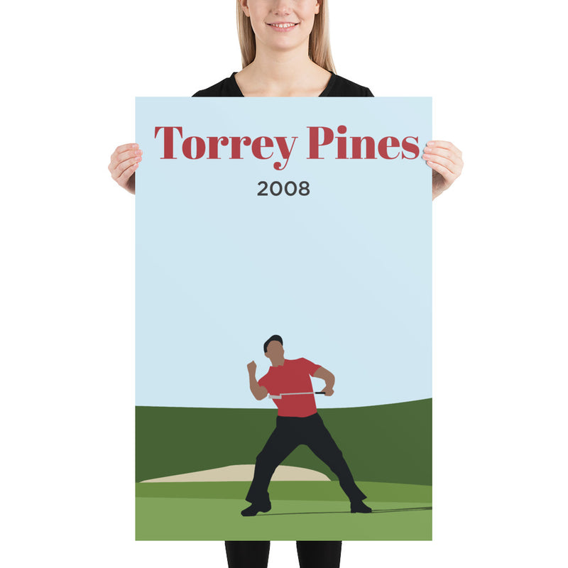 Tiger 2008 Torrey Pines Poster - Golfer Paradise