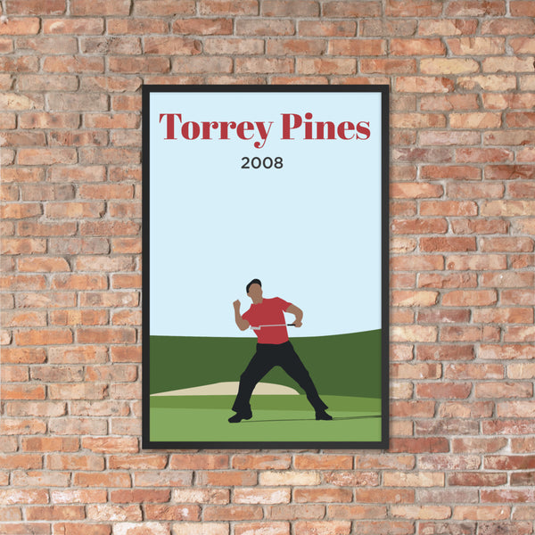 Tiger Torrey Pines 2008 Framed poster - Golfer Paradise